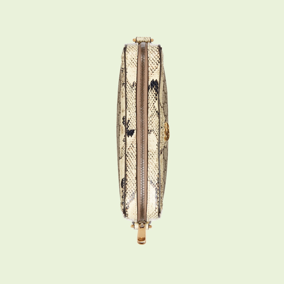 Python Trim Shoulder Bag With Double G In Beige And Natural GUCCI US