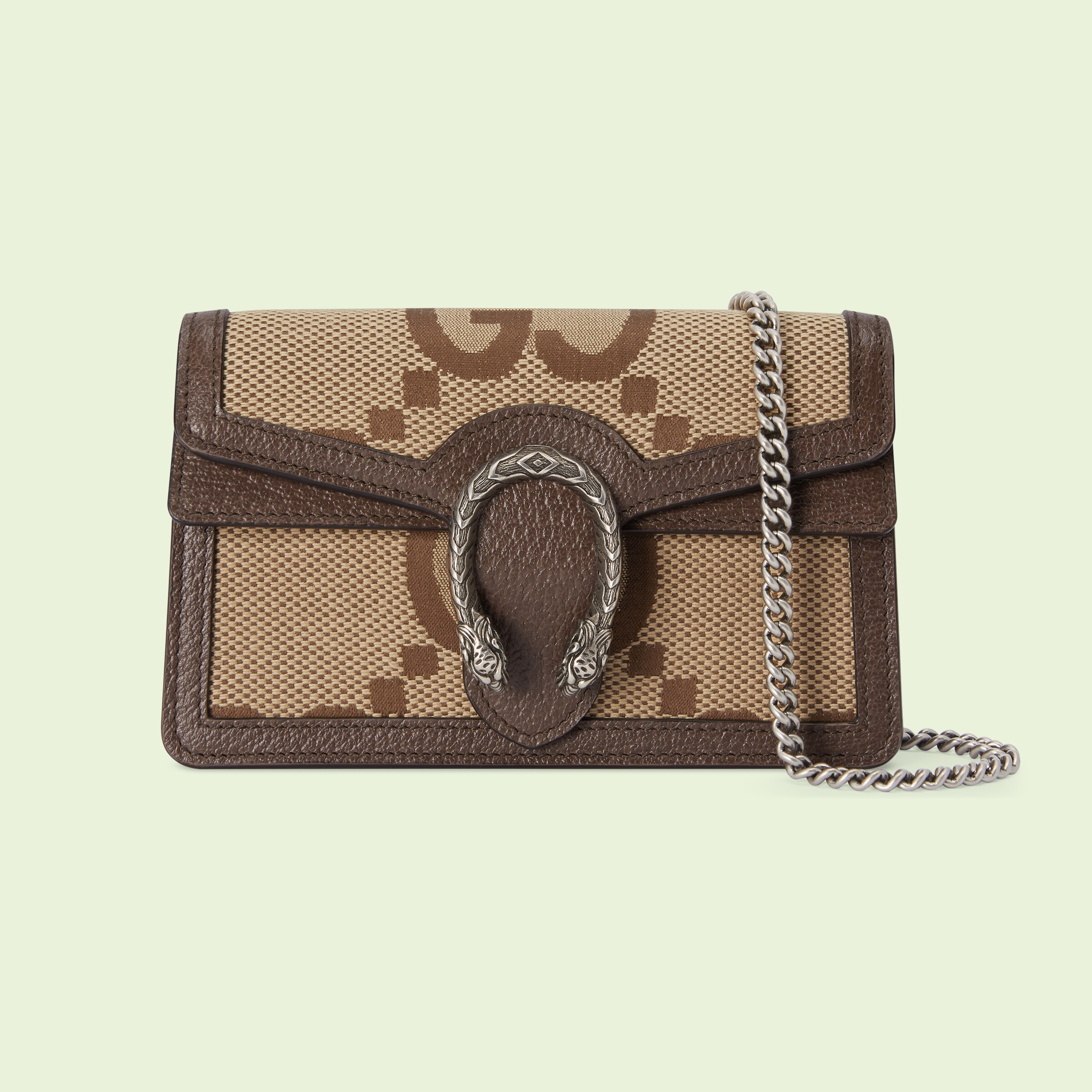 Dionysus jumbo GG super mini bag in camel and ebony GG canvas GUCCI® US