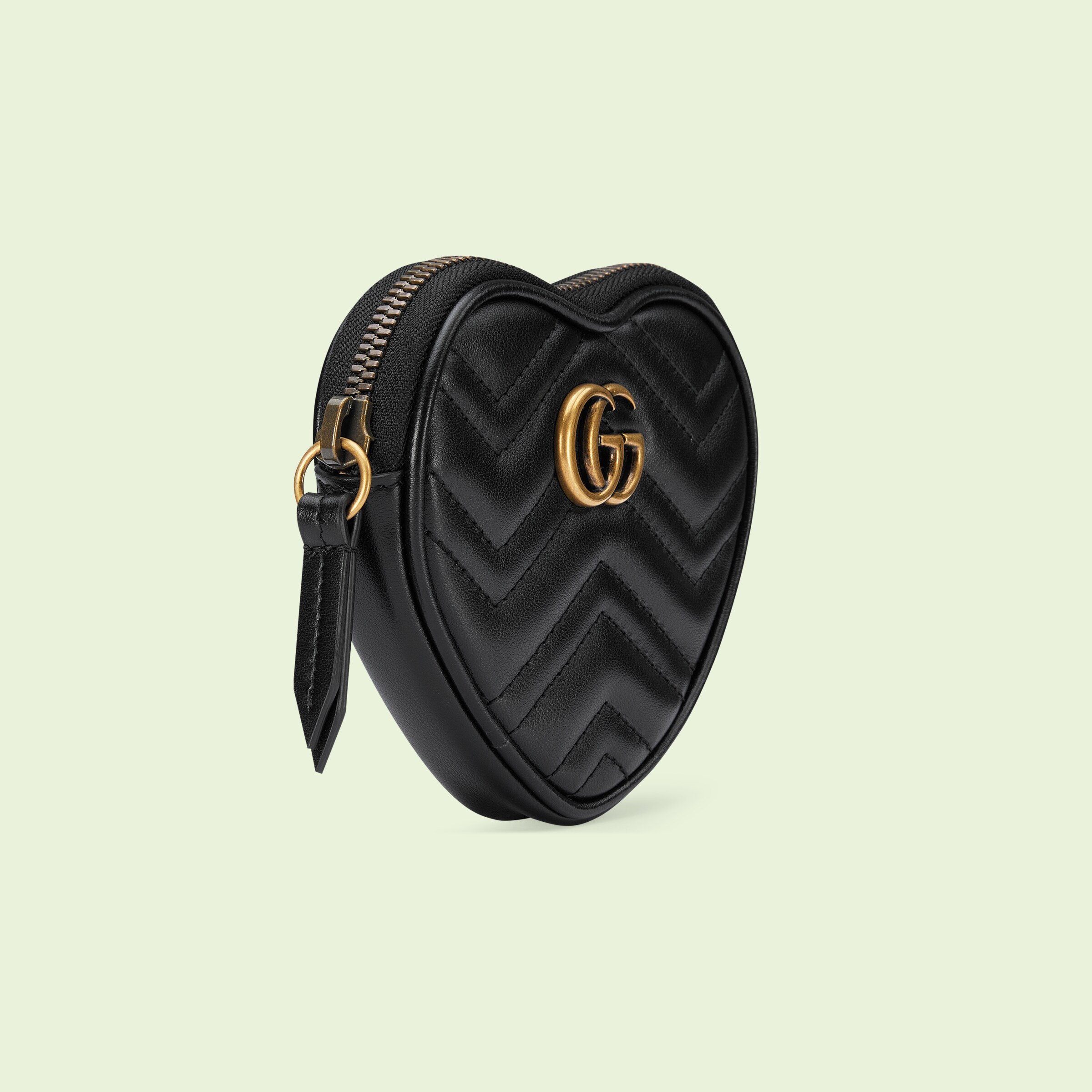 GG Marmont heartshaped coin purse in black leather GUCCI® Australia