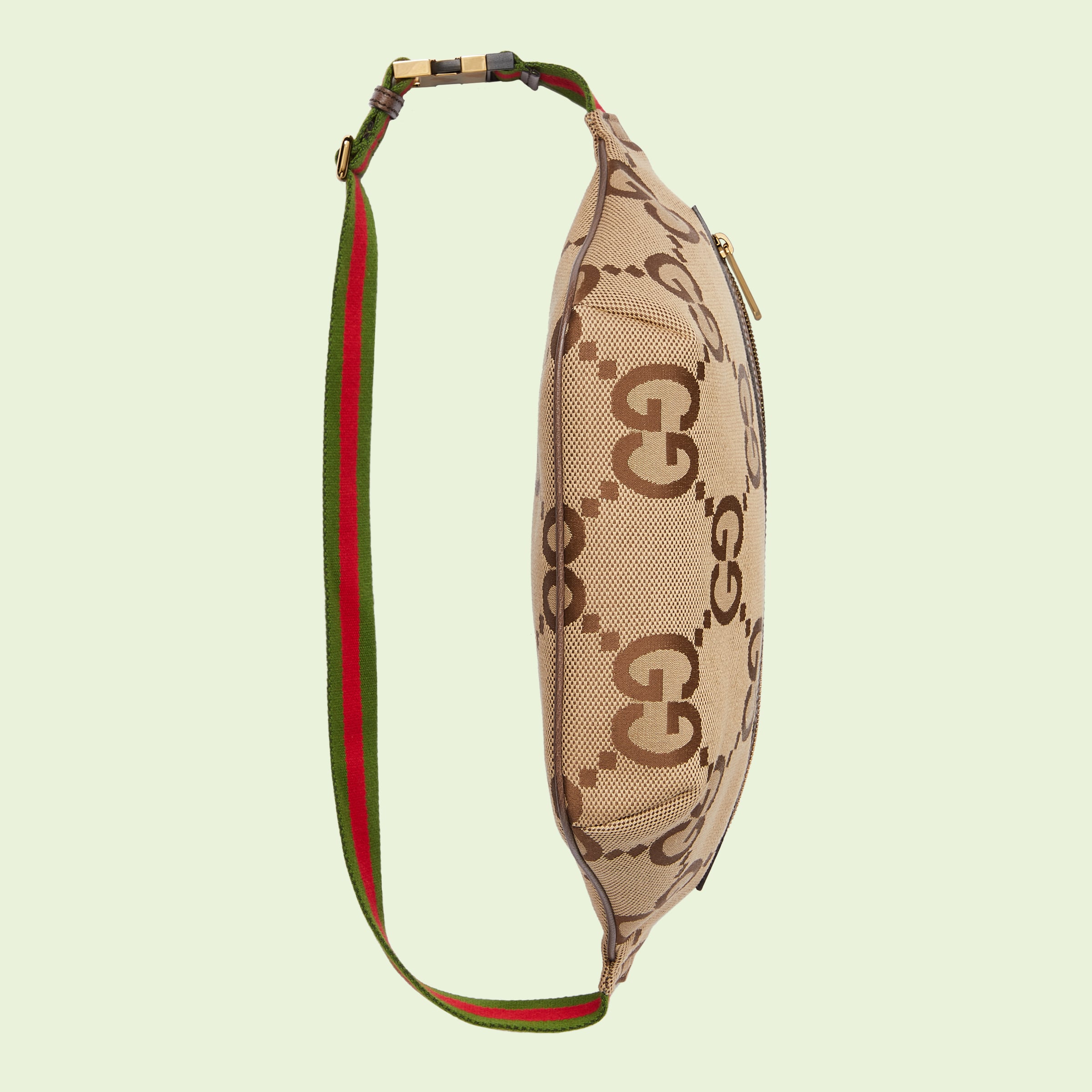 Jumbo GG belt bag in camel and ebony GG canvas GUCCI® UK