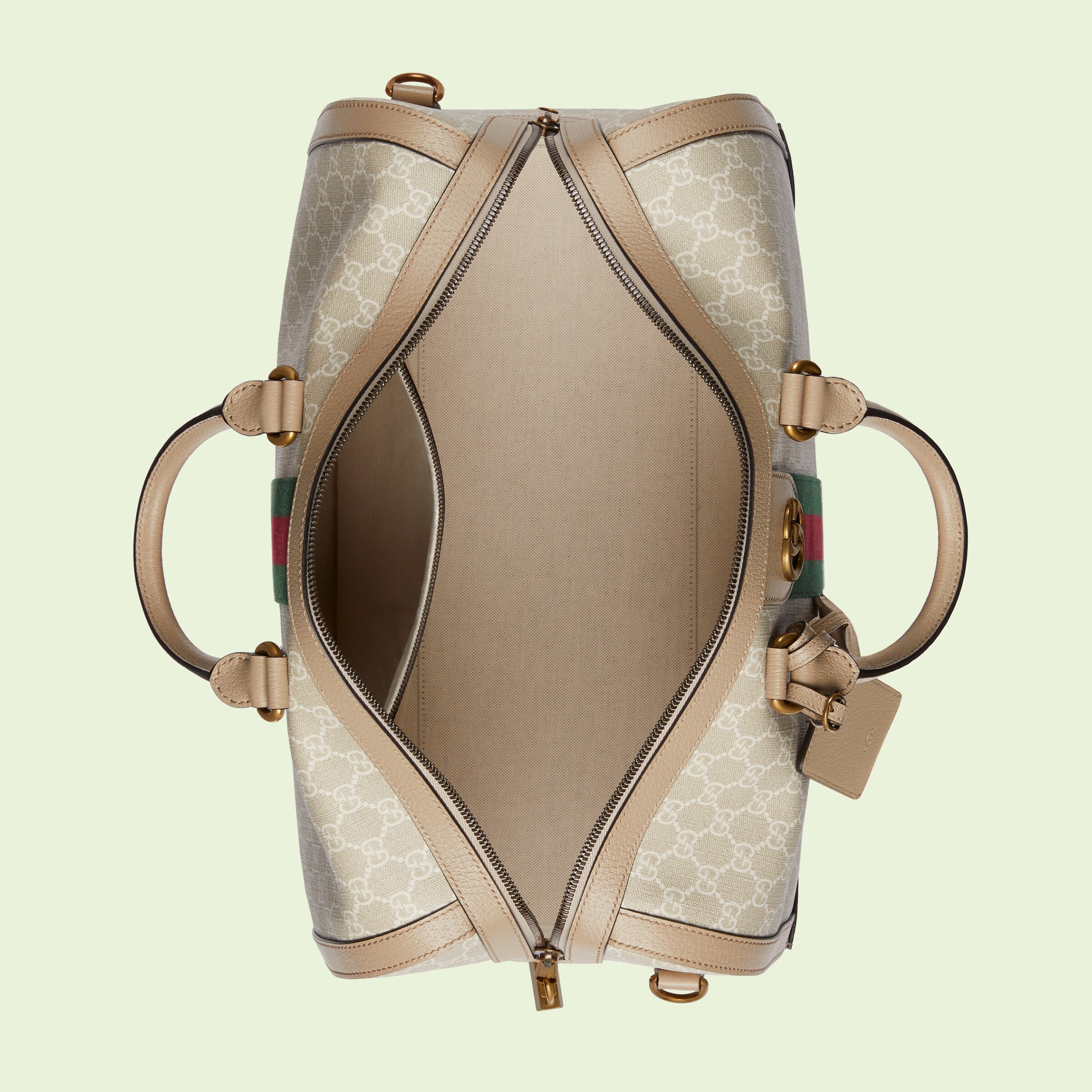 Gucci Savoy duffle bag in beige and white GG Supreme GUCCI® NO