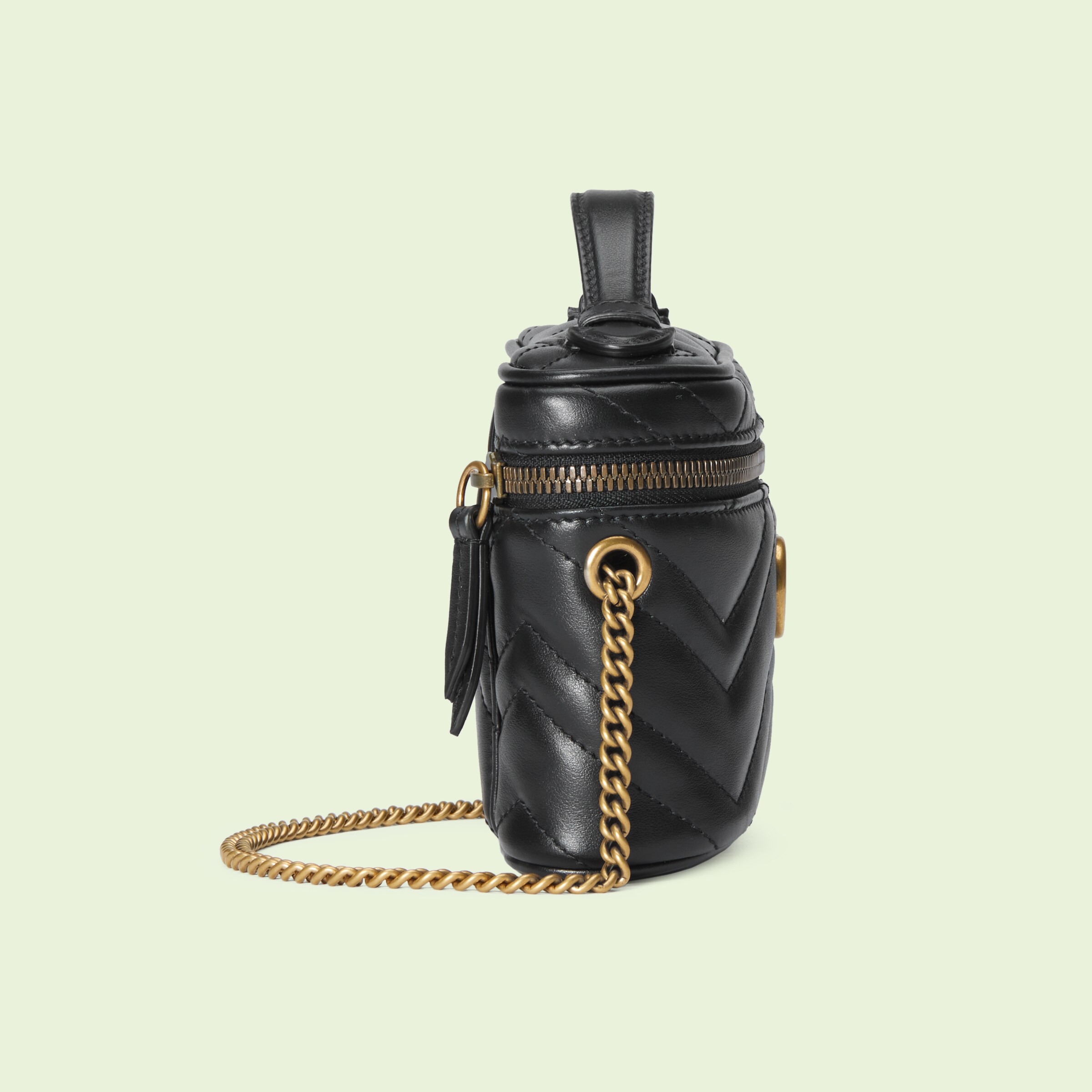 GG Marmont mini top handle bag in black leather GUCCI® US