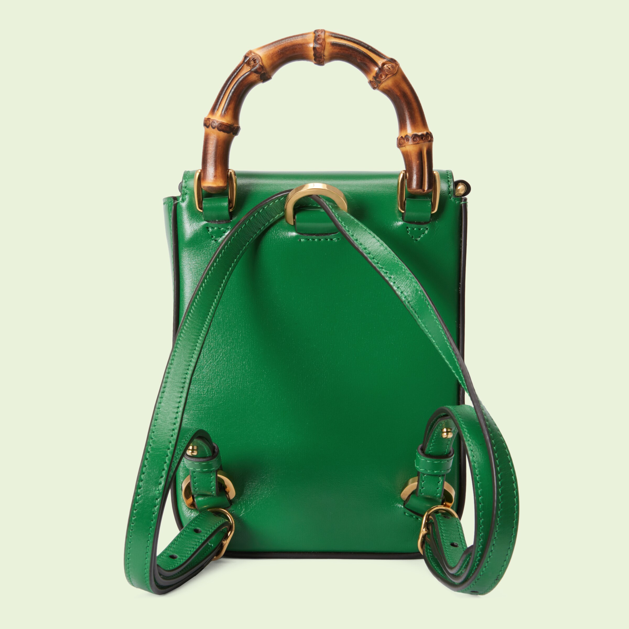 Bamboo mini handbag in green leather GUCCI® UK