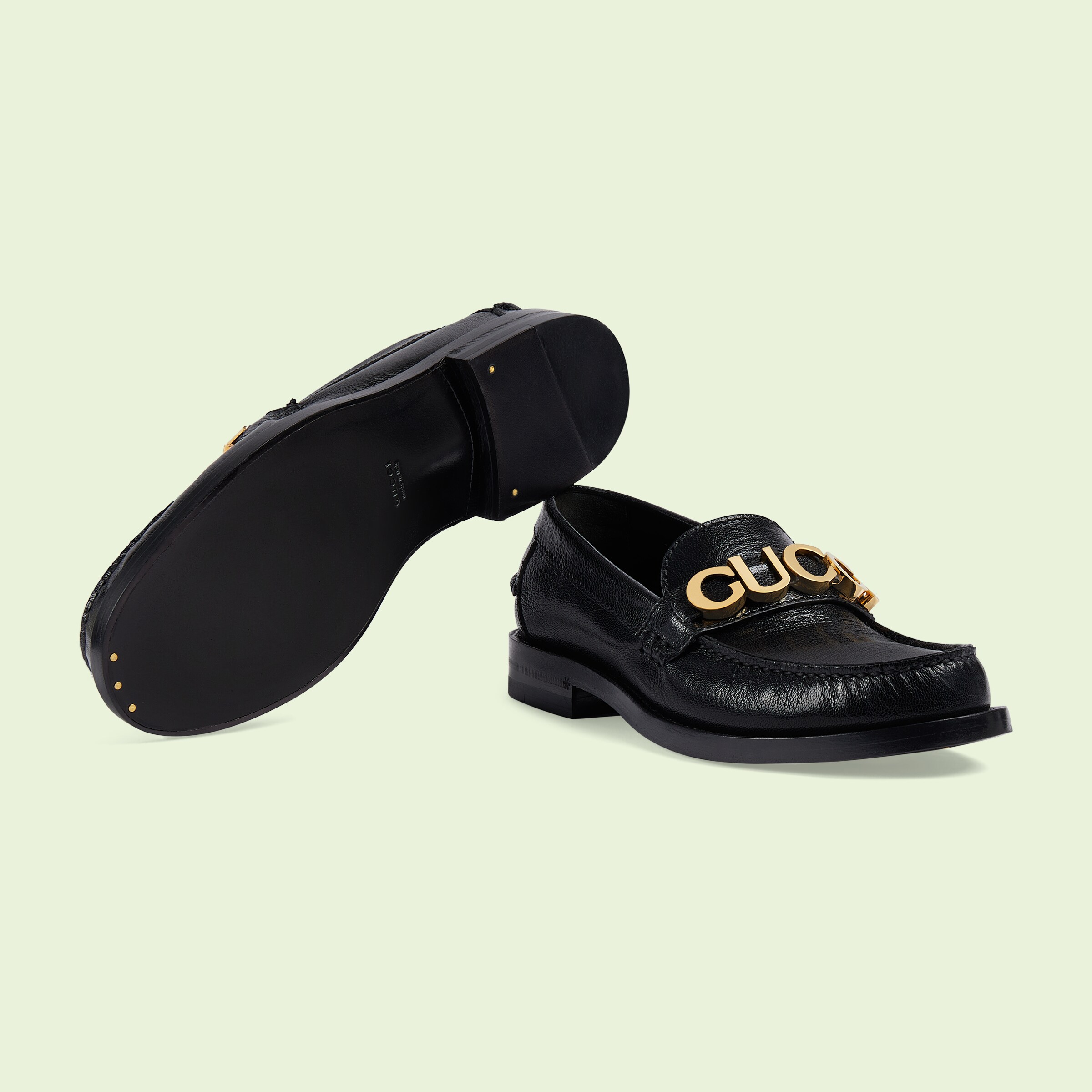 Women's Gucci leather loafer in black leather GUCCI® US