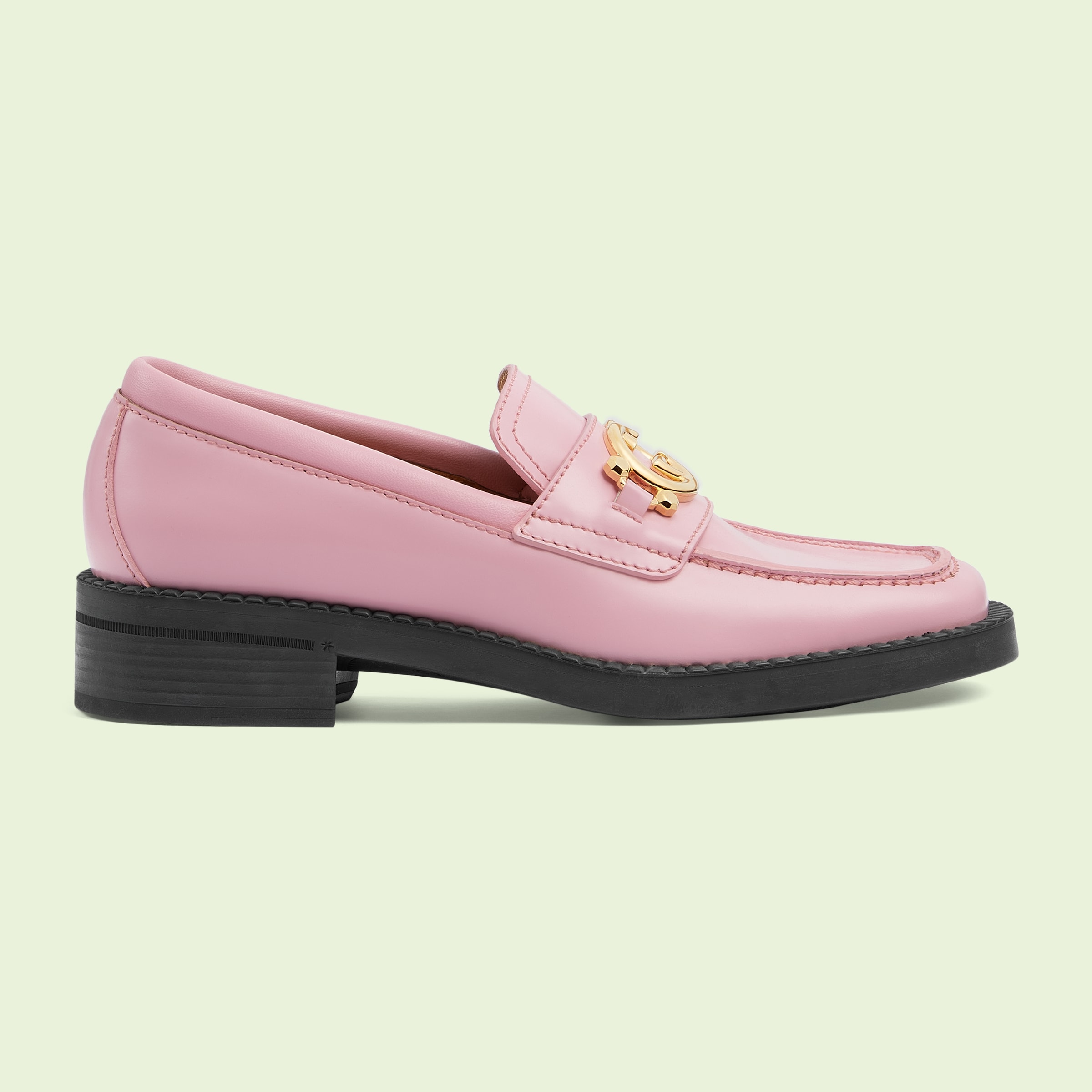 Women's loafer with Interlocking G in pink leather GUCCI® US