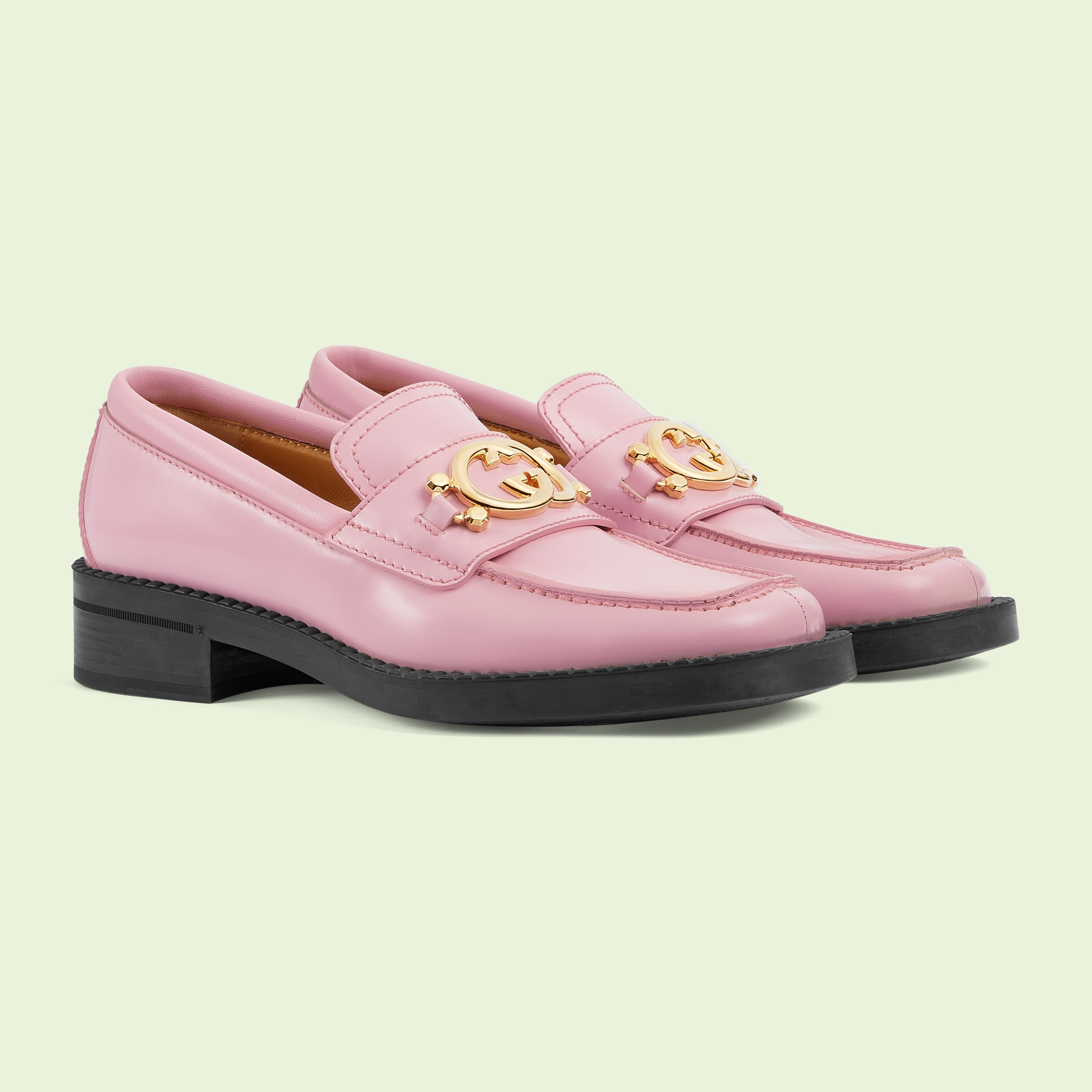 Women's loafer with Interlocking G in pink leather GUCCI® Canada