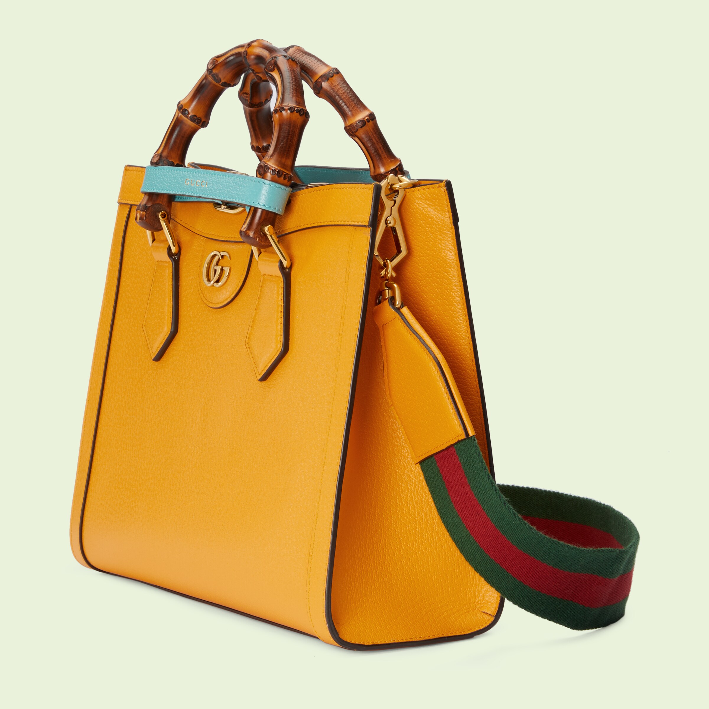Gucci Diana small tote bag in yellow leather GUCCI® UK