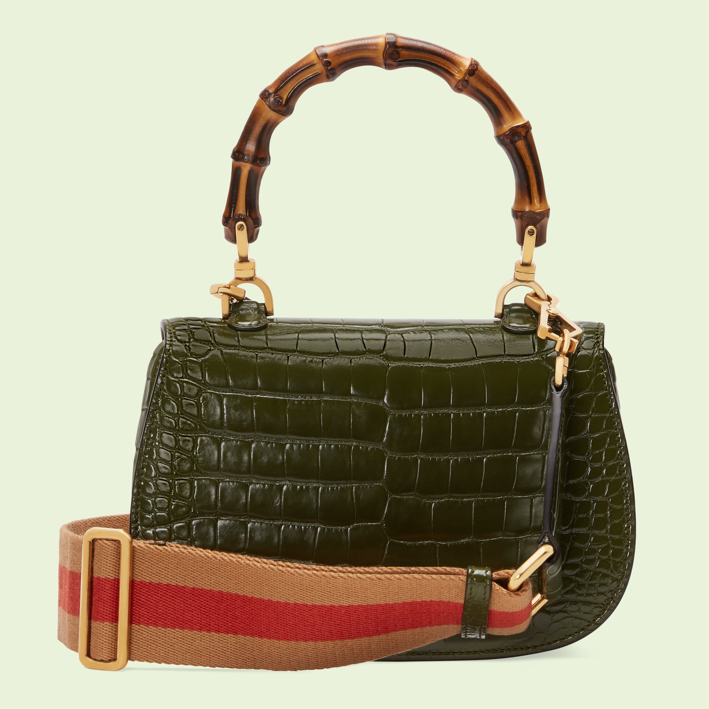 Gucci Bamboo 1947 crocodile bag in forest green GUCCI® CZ