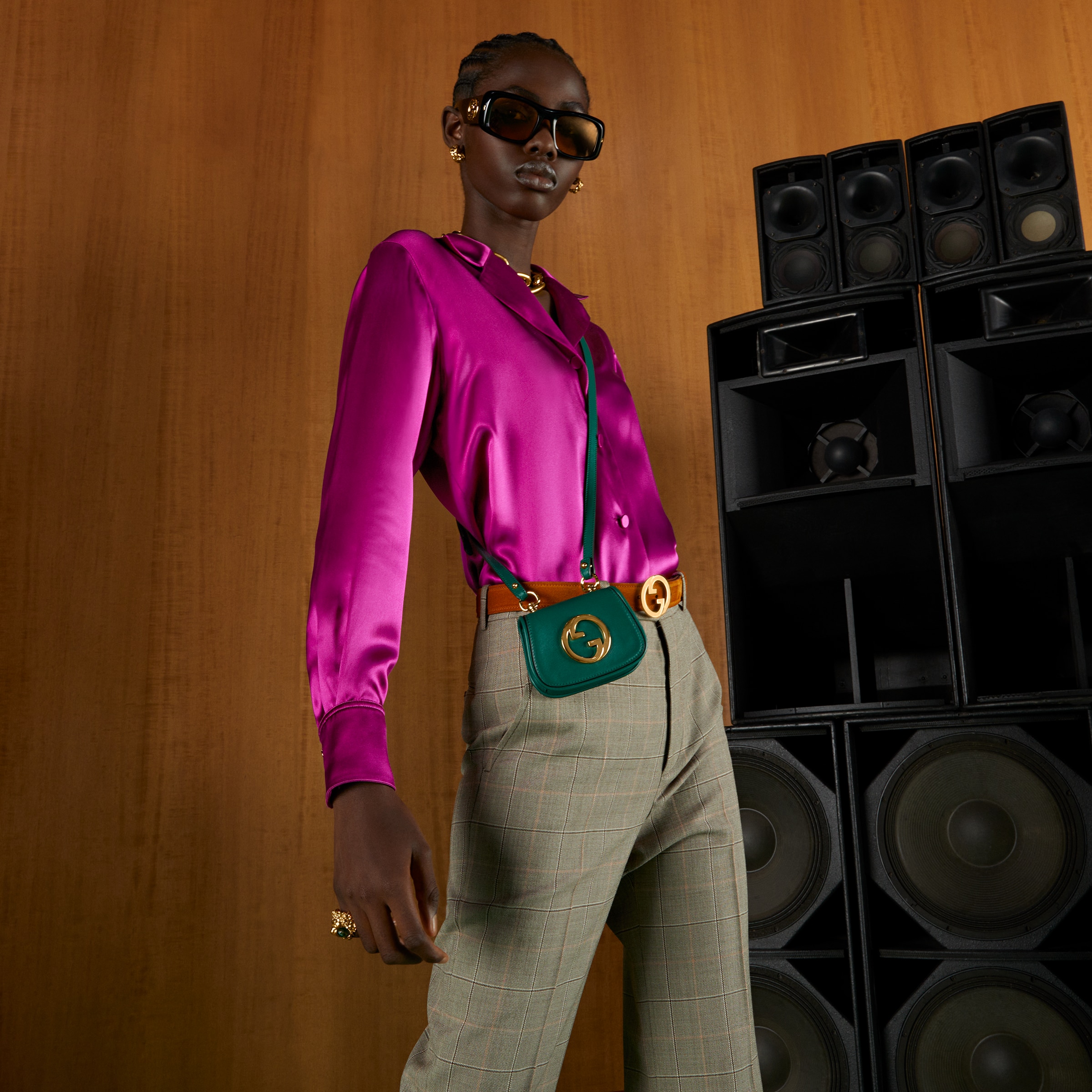 Gucci Blondie card case wallet in emerald green leather GUCCI® US