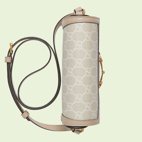 Gucci Horsebit 1955 mini bag in White GG Canvas | GUCCI® SI