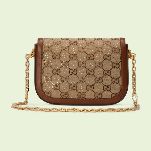 Gucci Horsebit 1955 crystals small shoulder bag Detail 5