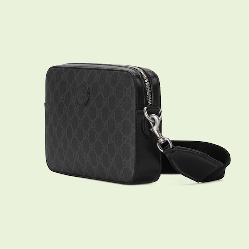 Small crossbody bag with Interlocking G in Black GG Canvas GUCCI SI