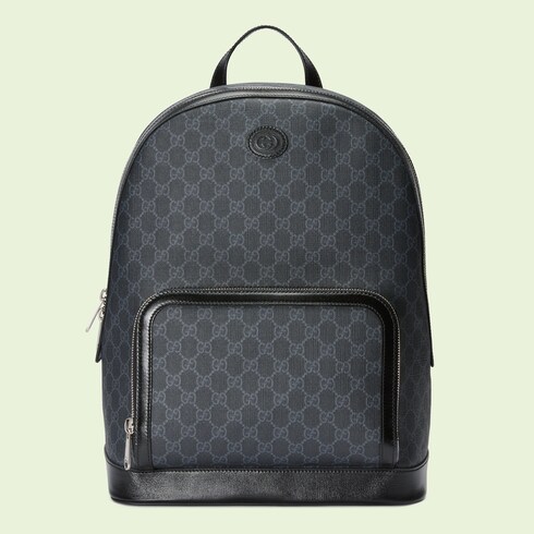 Medium backpack with Interlocking G in Black GG Canvas GUCCI SI