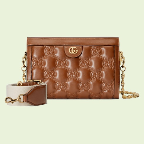 GG Matelassé small bag in Brown Leather | GUCCI® SI