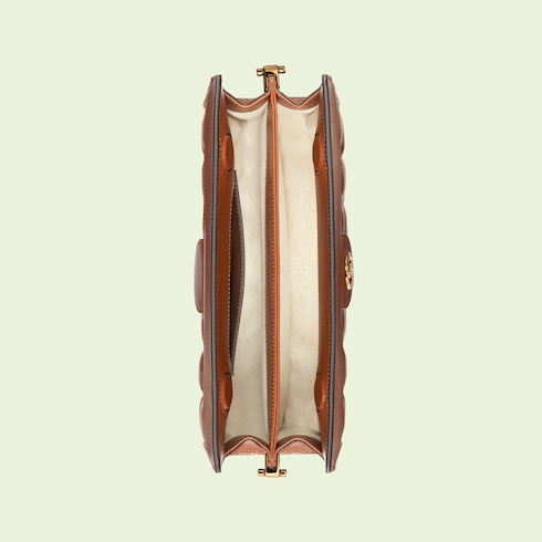 GG Matelassé small bag in Brown Leather | GUCCI® SI