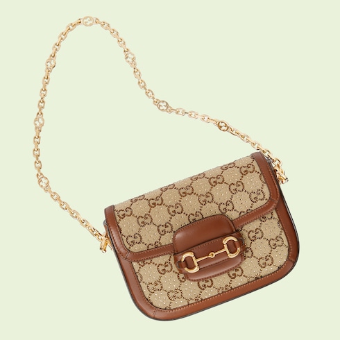 Gucci Horsebit 1955 crystals small shoulder bag Detail 4