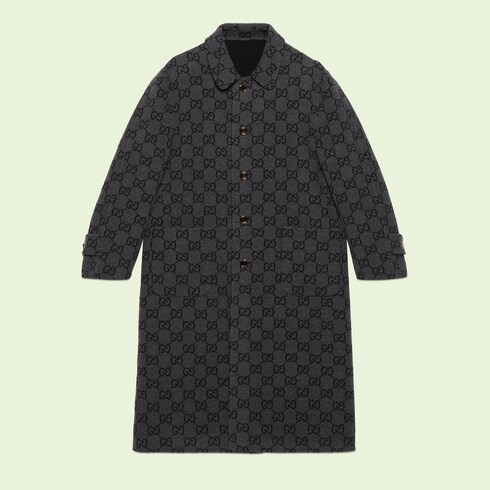 Reversible GG wool coat in Black Ready to wear GUCCI SI