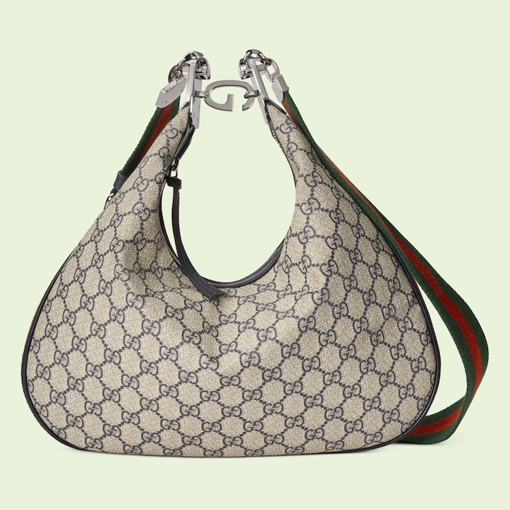 Gucci Attache large shoulder bag in beige and blue Supreme GUCCI® US