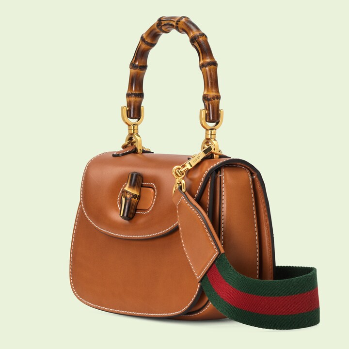 Gucci Bamboo 1947 small bag in brown leather GUCCI® US