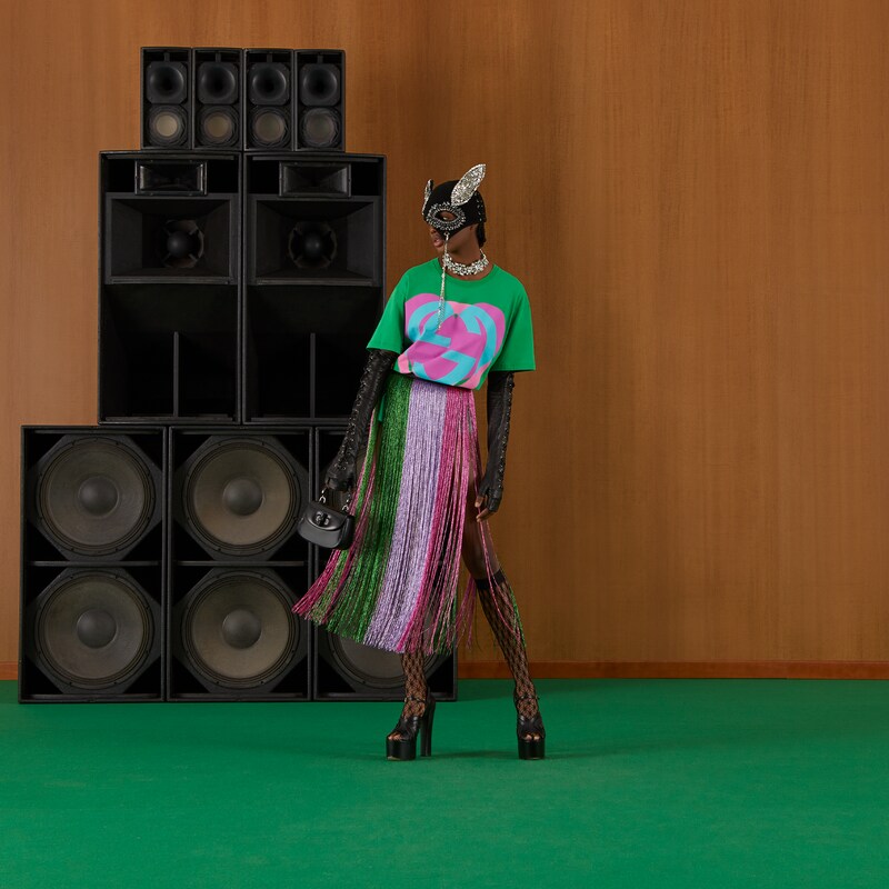 pink and green gucci shirt