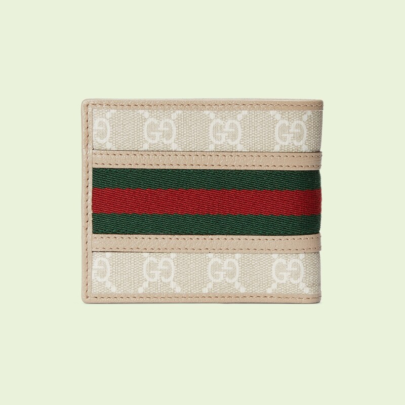 Ophidia GG wallet in beige and white GG 