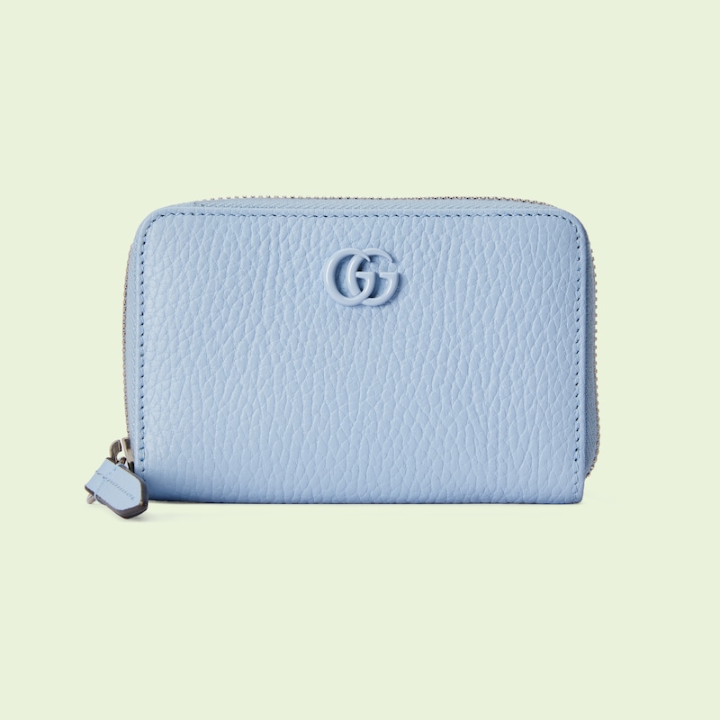 ダブルG ジップアラウンドウォレットペールブルー レザー | GUCCI® JP