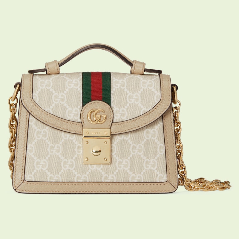 Ophidia系列GG迷你肩背包in米色和白色帆布| GUCCI® UK
