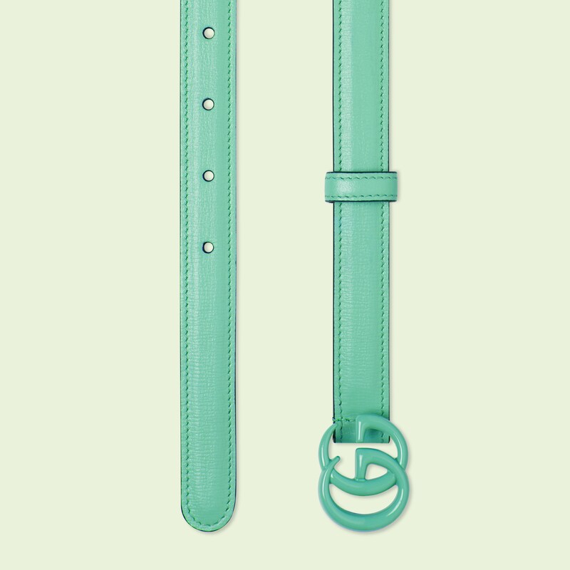 GG Marmont thin belt in mint green leather | GUCCI® US Gucci GG Marmont thin belt
