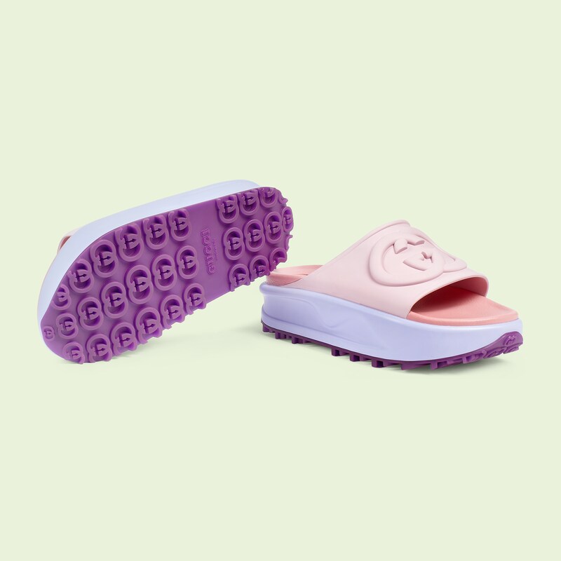 pink gucci slides for women