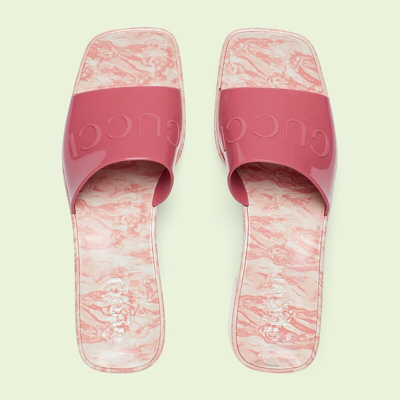 Women's slide sandal with gucci online logo