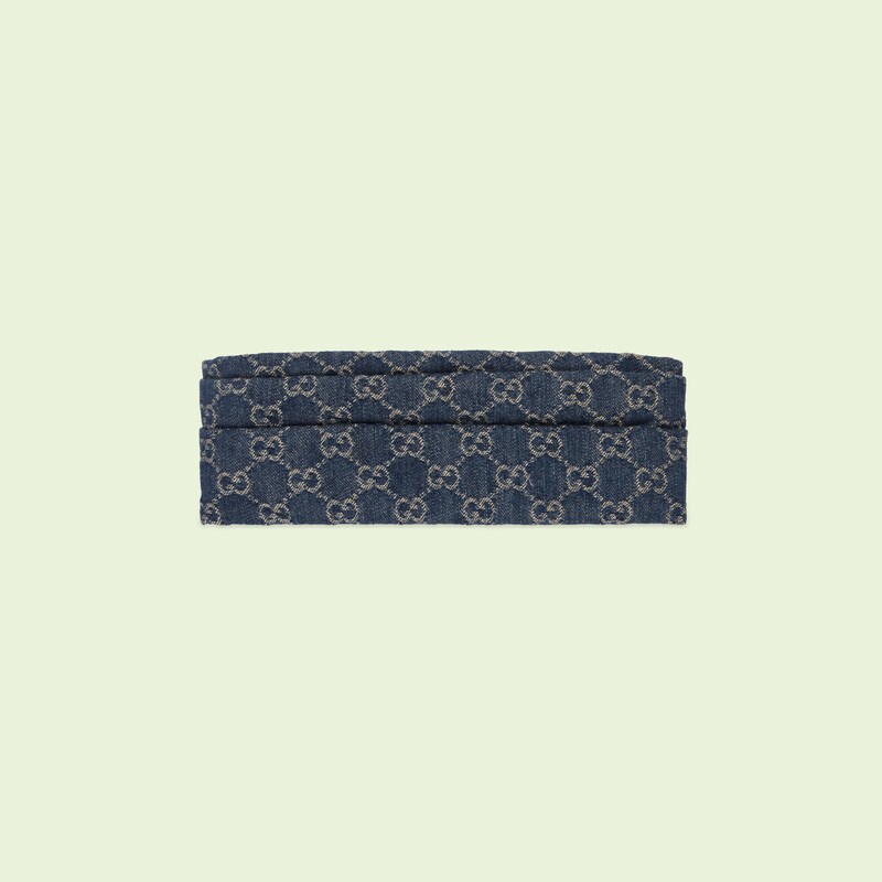 Haarband aus GG Denim in blau und elfenbein | GUCCI® BE