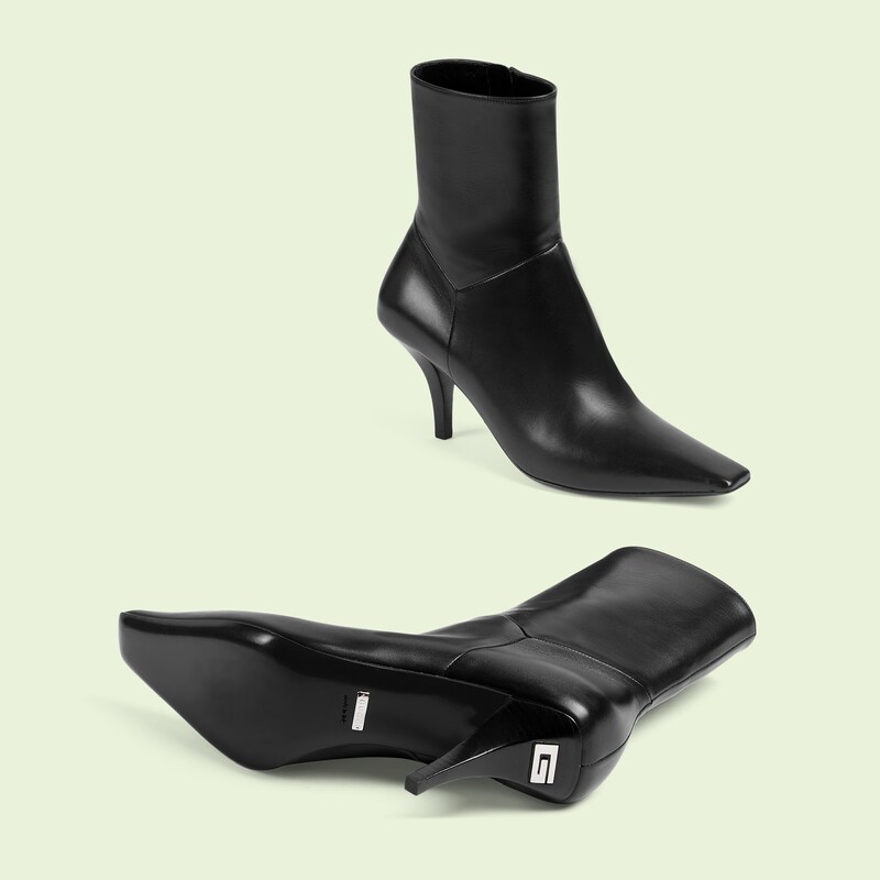 Women's leather boot in black leather GUCCI® US