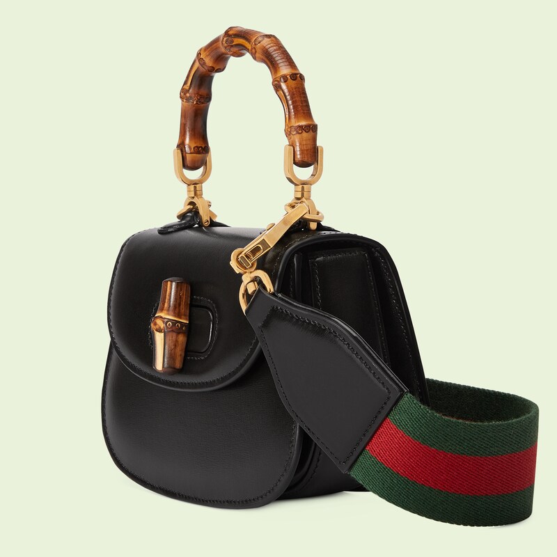 Gucci Bamboo 1947 top handle bag in black leather GUCCI® Australia