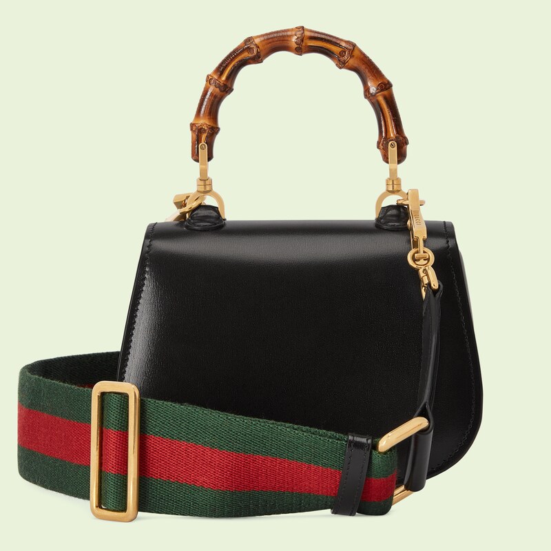 Gucci Bamboo 1947 top handle bag in black leather GUCCI® Australia