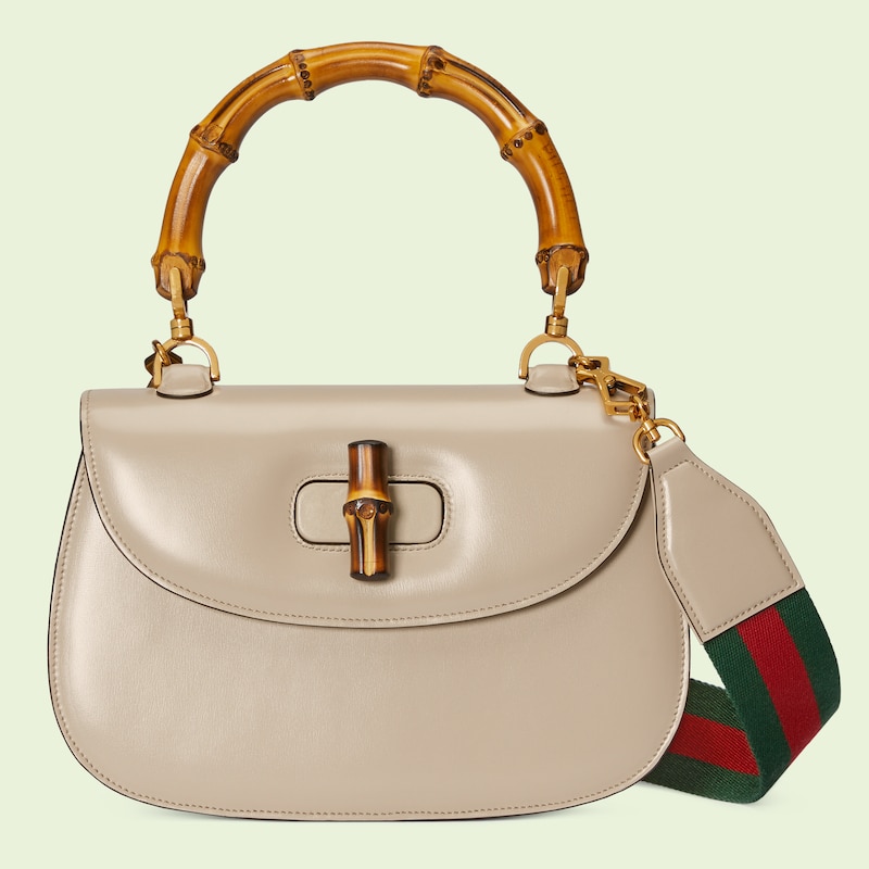 Gucci Bamboo 1947 medium bag in oatmeal leather | GUCCI® Canada