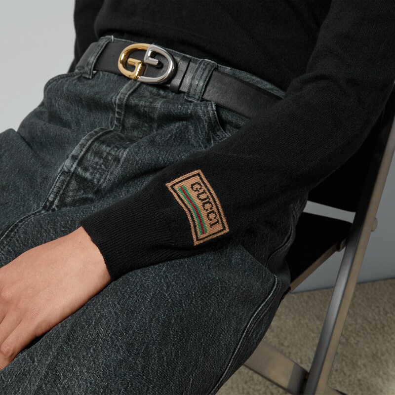 Cashmere sweater with Gucci patch in 