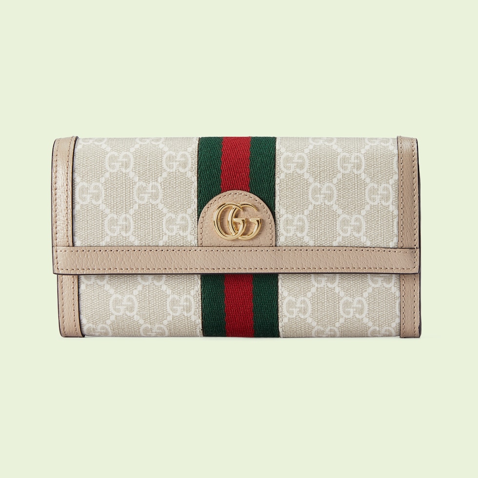 Ophidia GG continental wallet in beige 