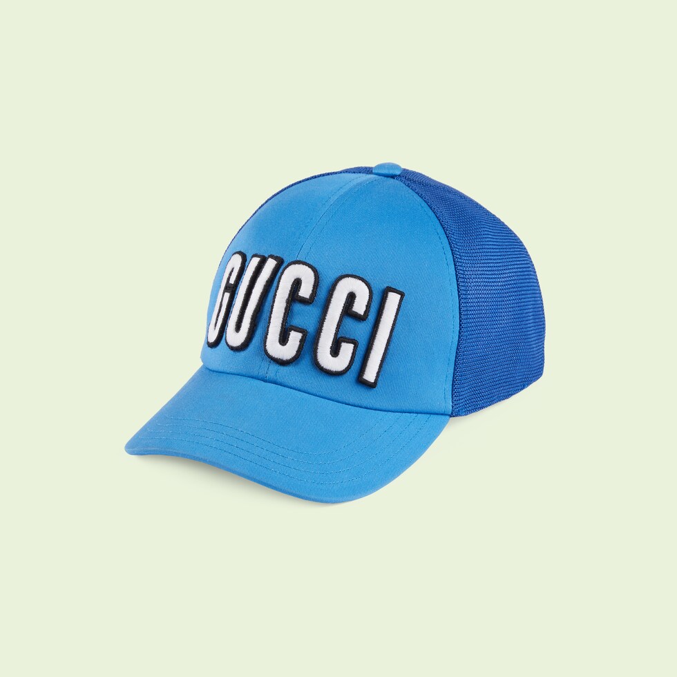 Gorra béisbol con parche Gucci en azul GUCCI® ES