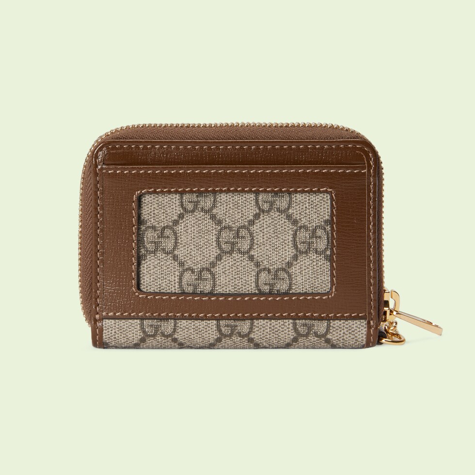 Keychain zip wallet in beige and ebony Supreme GUCCI® US
