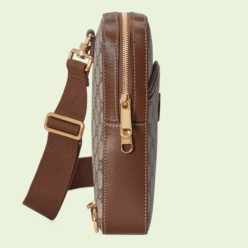 Sling backpack with Interlocking G in beige and ebony Supreme GUCCI® US