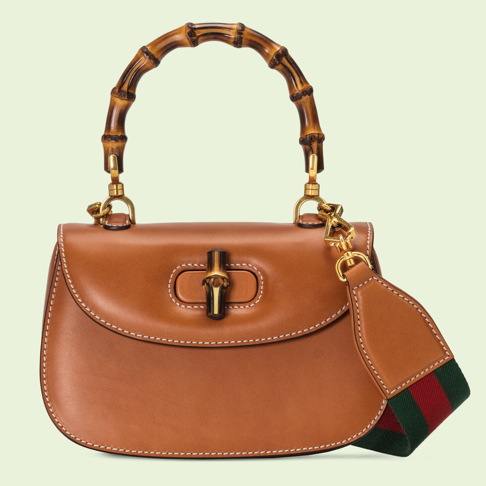 Gucci Bamboo 1947 small bag in brown leather GUCCI® US