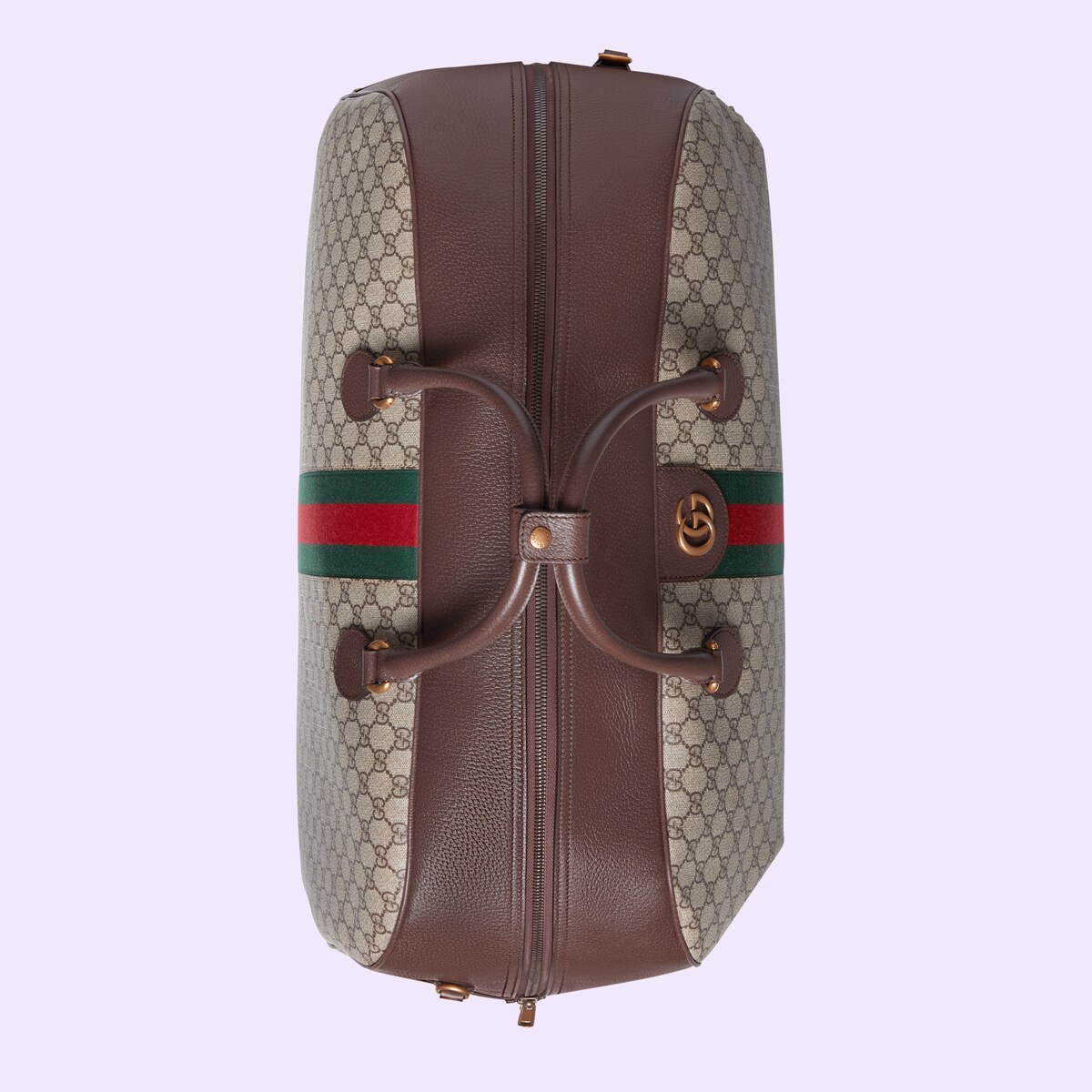 Gucci Savoy maxi bowling bag in beige and ebony Supreme GUCCI® US