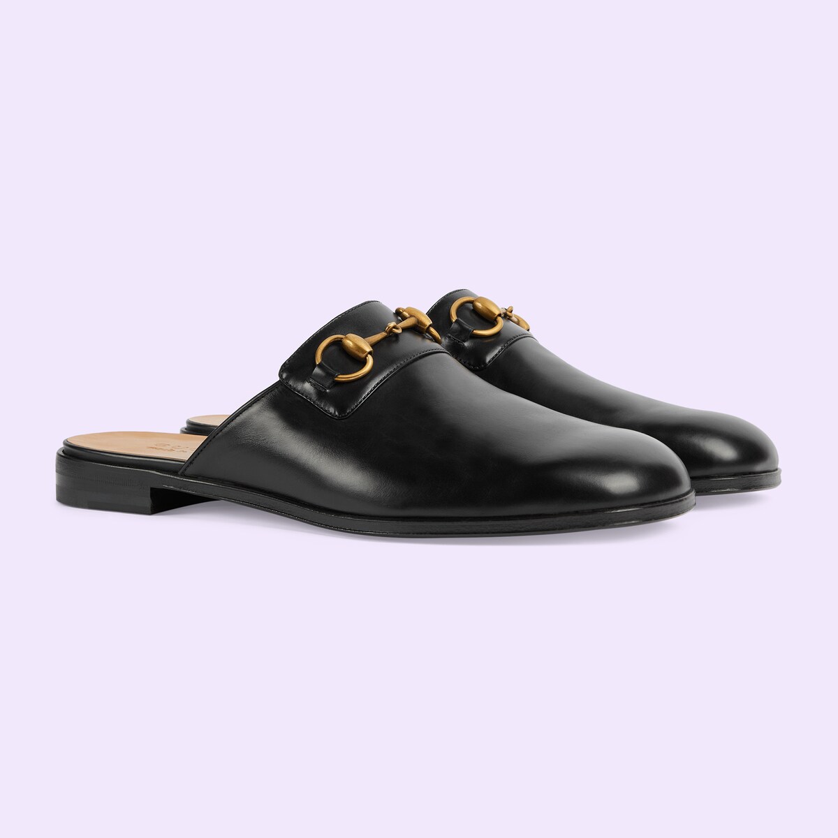 Men's Horsebit slipper in black leather GUCCI® US