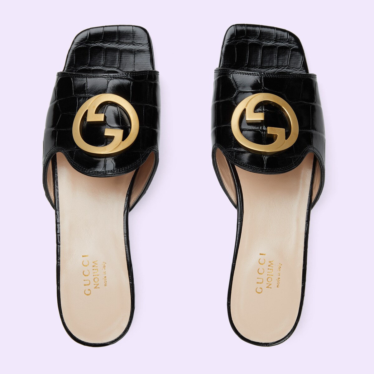 Women's Gucci Nojum Blondie crocodile slide in black GUCCI® US