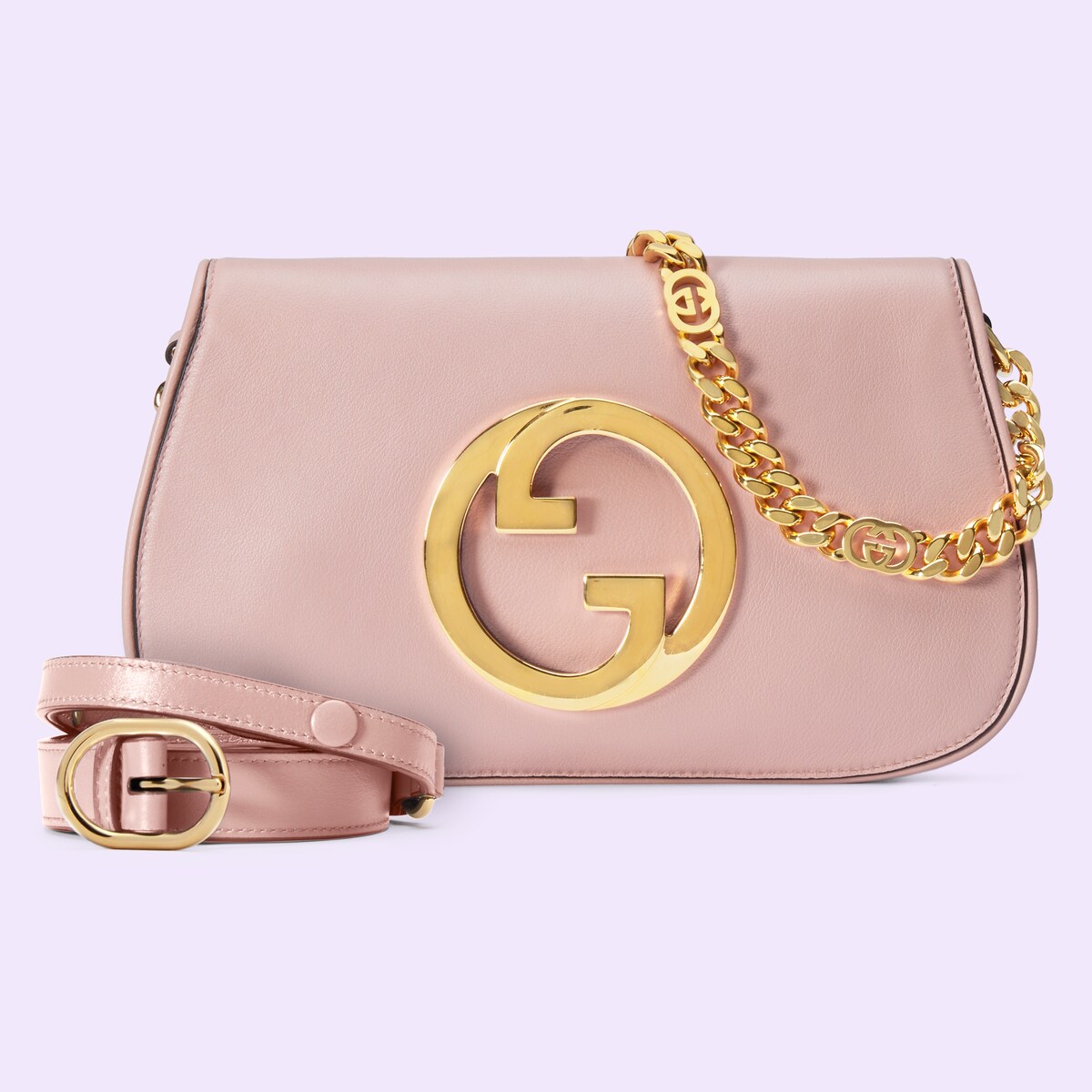 Gucci Blondie shoulder bag in light pink leather GUCCI® US