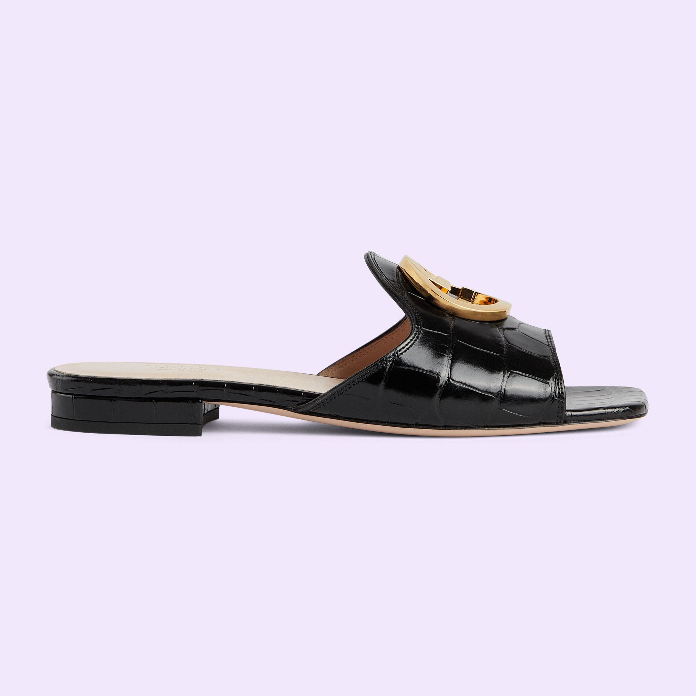 Women's Gucci Nojum Blondie crocodile slide in black GUCCI® US