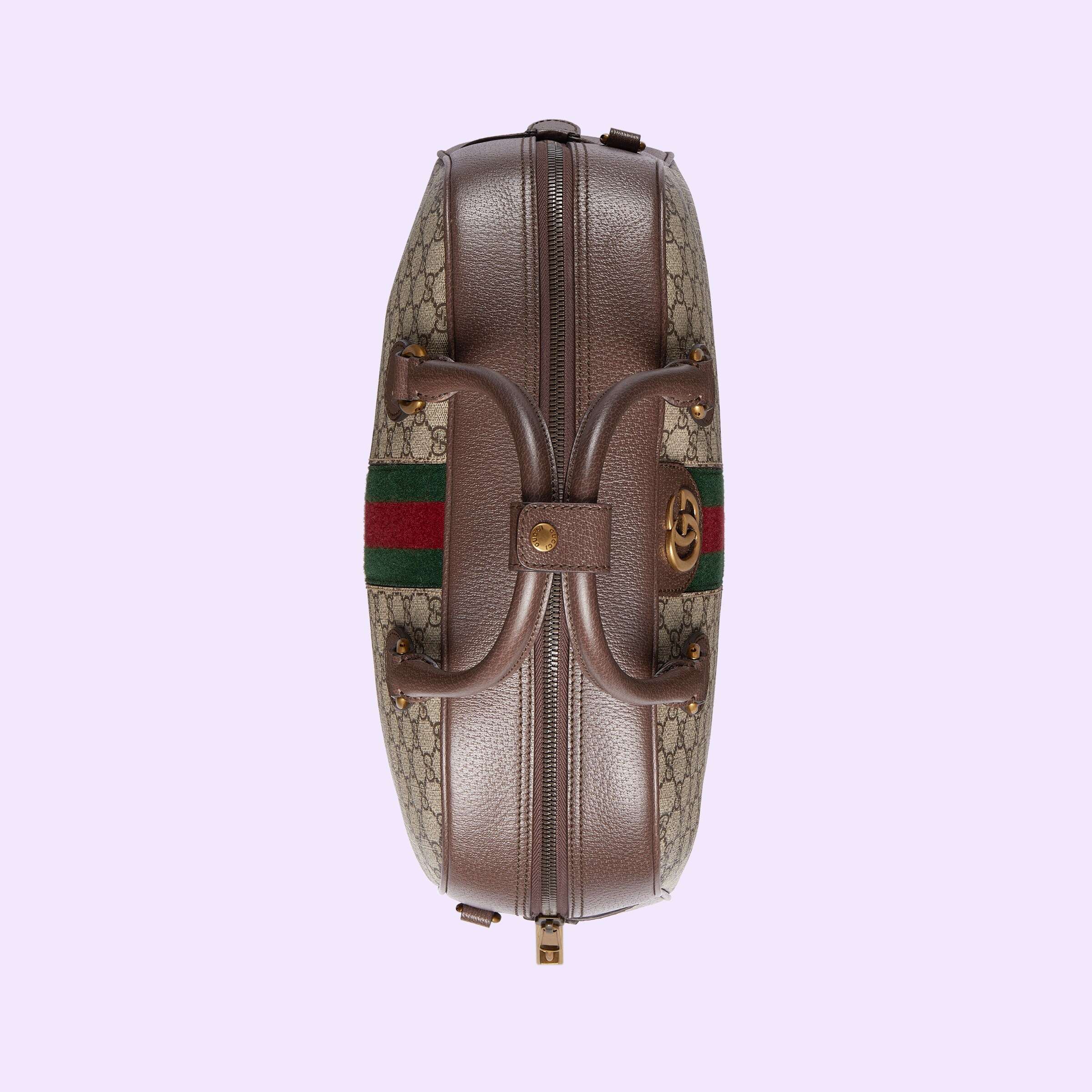 Gucci Savoy medium bowling bag in beige and ebony Supreme GUCCI® US