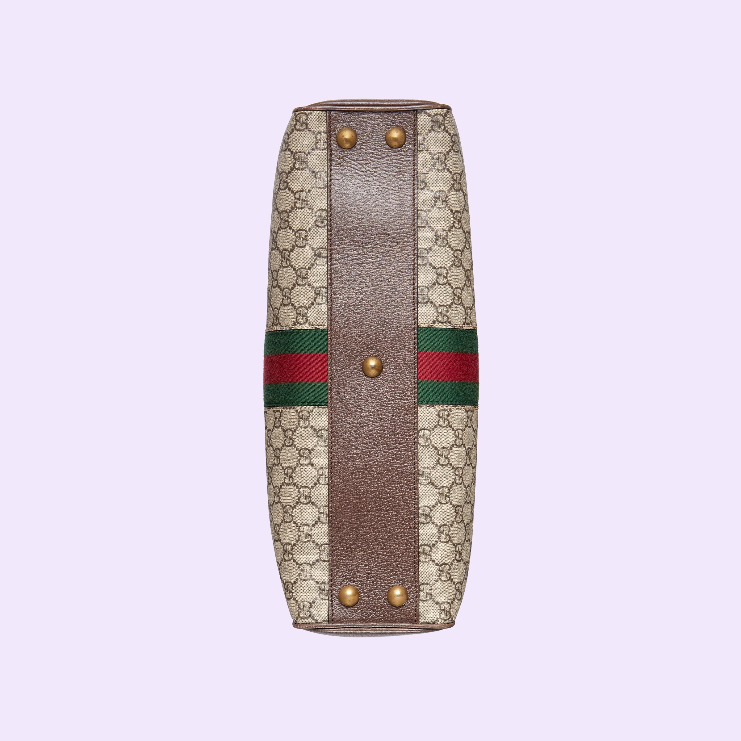 Gucci Savoy medium bowling bag in beige and ebony Supreme GUCCI® US