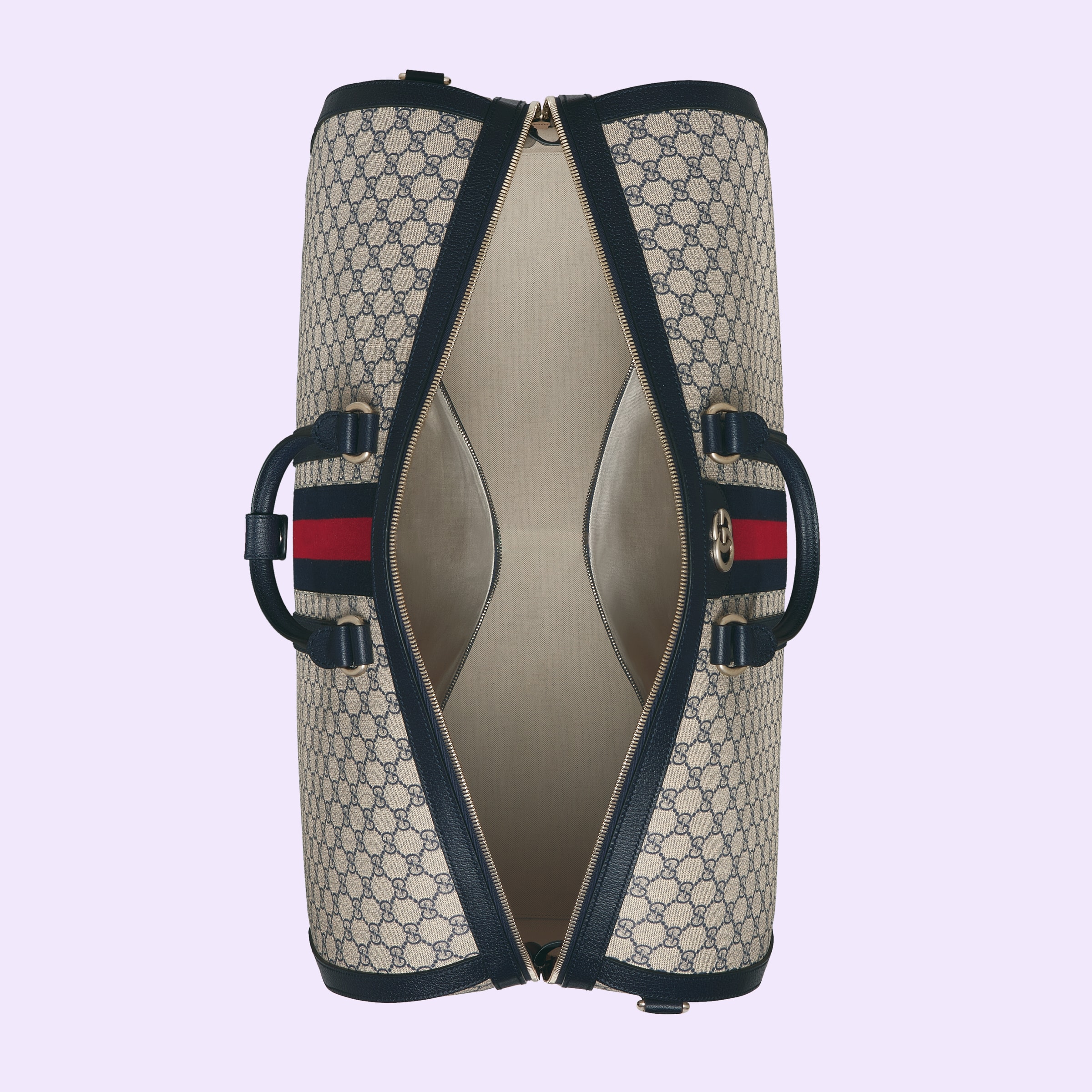Gucci Savoy maxi duffle bag in beige and blue Supreme GUCCI® UK