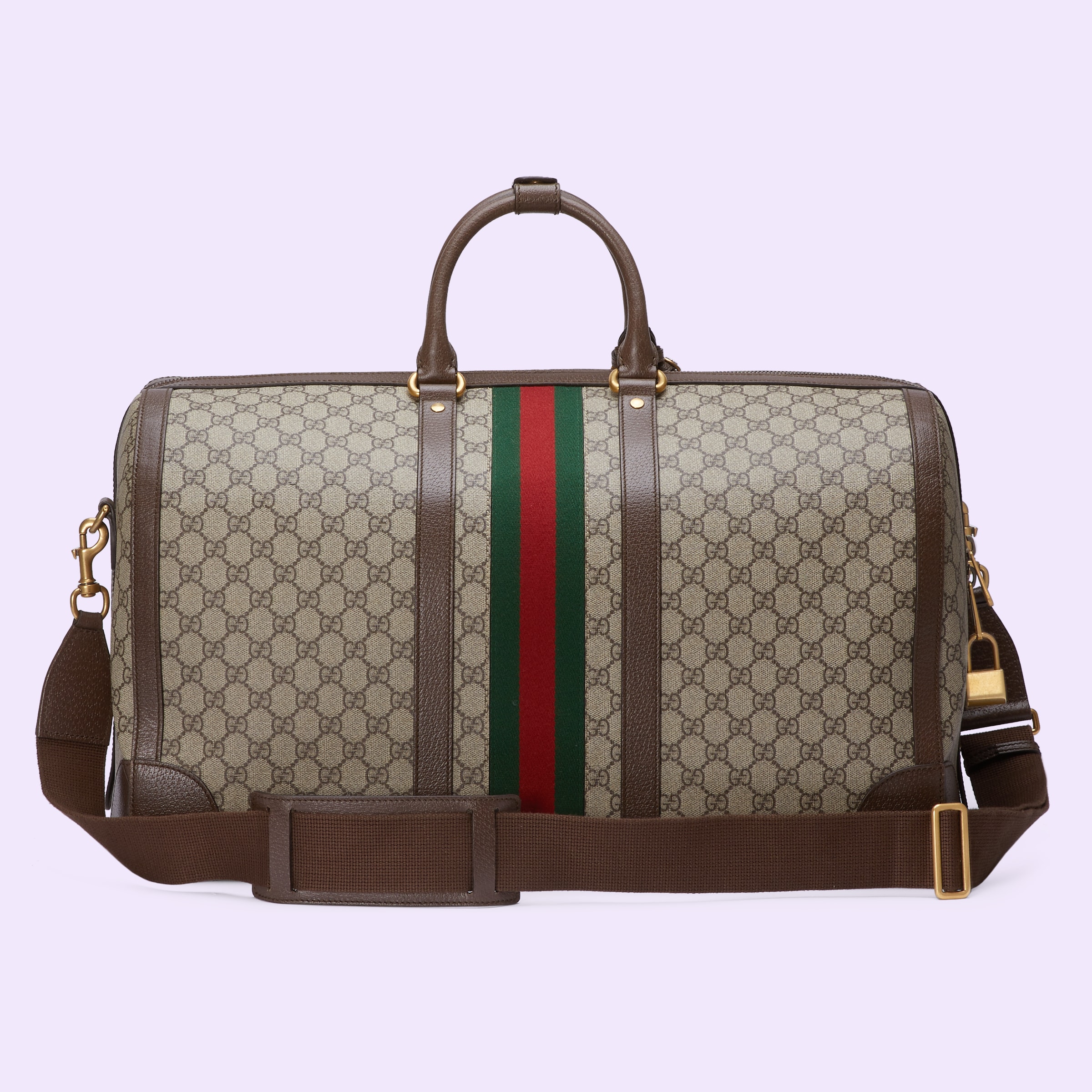Gucci Savoy large duffle bag in beige and ebony Supreme GUCCI® SI